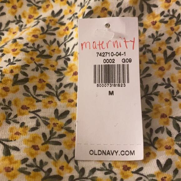 Old Navy yellow floral V-Neck Blouson Sleeve Midi Swing Dress - Picture 5 of 10